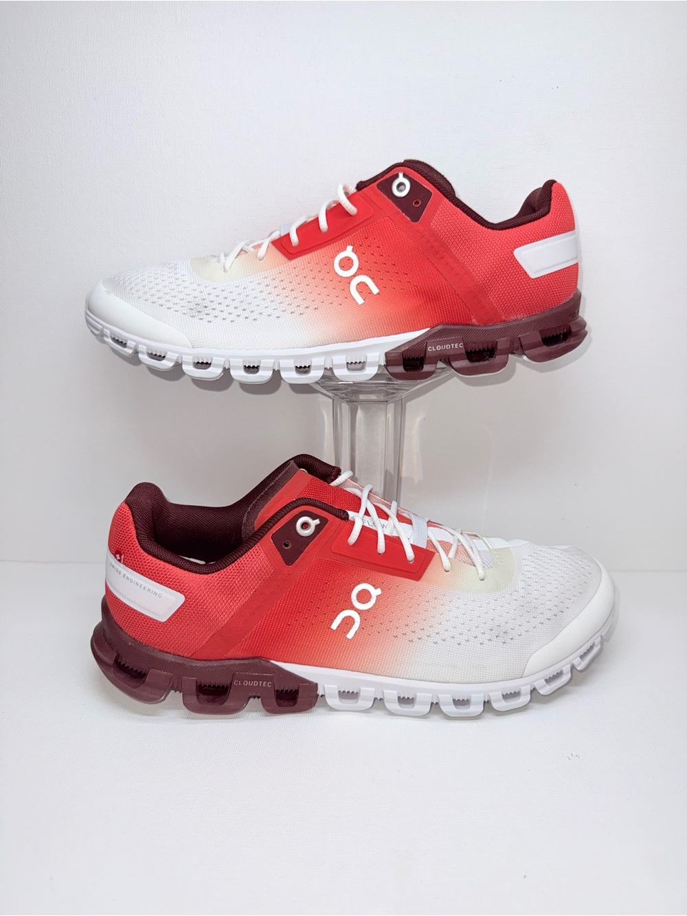 On CLOUDFLOW Gradient Red to White Cloud Shoes